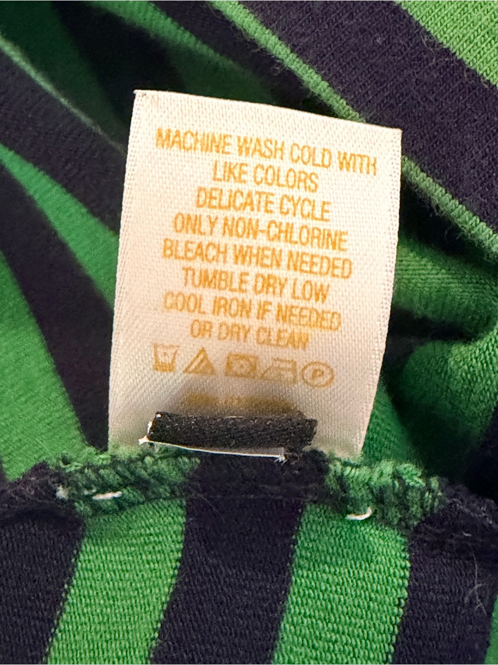 Kate Spade Navy Blue/Green Striped Top. 3/4 Sleeve. Small. - Picture 4 of 6